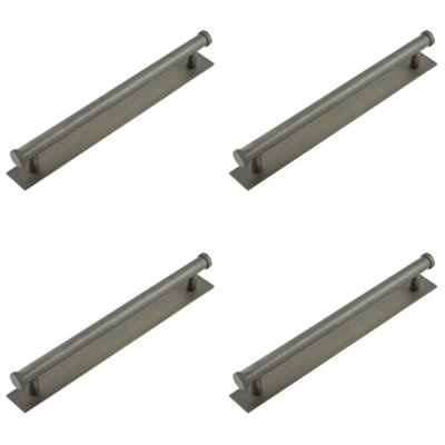 4 PACK Elegant Dark Bronze Cabinet Handle with Knurled Design - 224mm Ctrs - Kitchen Drawer Pull Handle