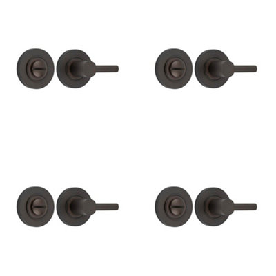 4 PACK Elegant Dark Bronze Turn & Release Lock with Solid Brass Design - Door Handle
