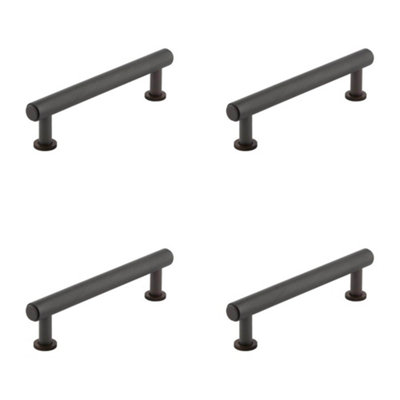 4 PACK Elegant Knurled Cabinet Handle 128mm in Dark Bronze Finish - Kitchen Drawer Pull Handle