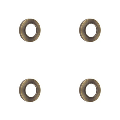4 PACK Elegant Knurled Outer Rose in Antique Brass for Doors - Door Handle