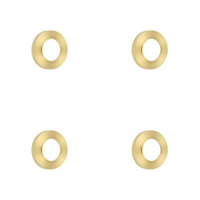 4 PACK Elegant Knurled Outer Rose in Satin Brass for Doors - Door Handle