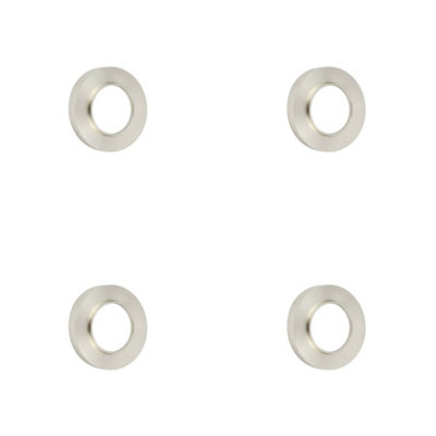 4 PACK Elegant Knurled Outer Rose in Satin Nickel for Doors - Door Handle