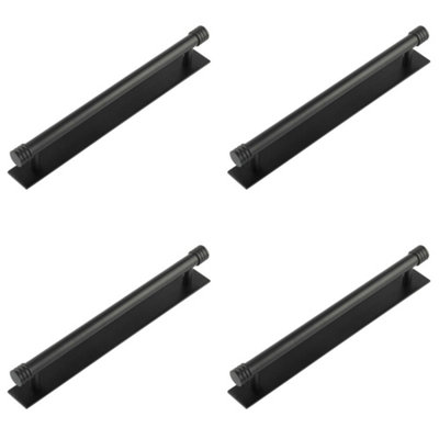 4 PACK Elegant Matt Black Cabinet Handle with Versatile Sizes for Modern and Traditional Interiors - Kitchen Drawer Pull Handle