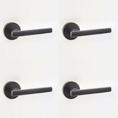 4 PACK Elegant Matt Black Door Handle for Modern Interiors - Interior Handle