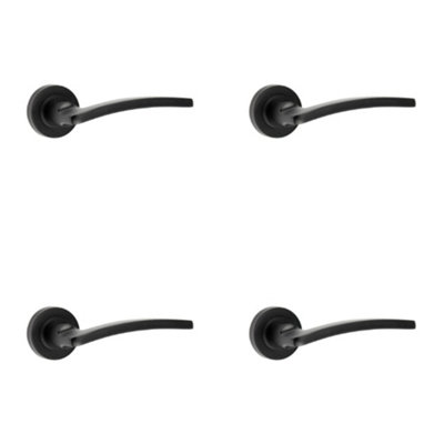 4 PACK Elegant Noir Lever Black Door Handle for Modern Interiors - Interior Handle