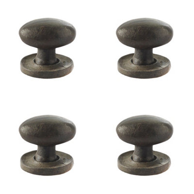 4 PACK Elegant Oval Cupboard Knob in Beeswax Finish - 27x36mm - Kitchen Cabinet Knob