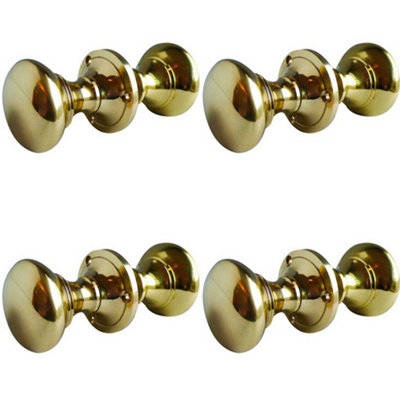 4 PACK Elegant Polished Brass Oval Rim Door Knob for Sophisticated Interiors