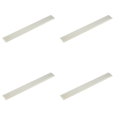 4 PACK Elegant Polished Nickel Backplate for Cabinet Handle 268x30mm - Kitchen Drawer Pull Handle