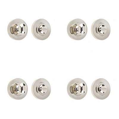 4 PACK Elegant Polished Nickel Inner Turn and Release Lock for Stylish Interiors - Door Handle