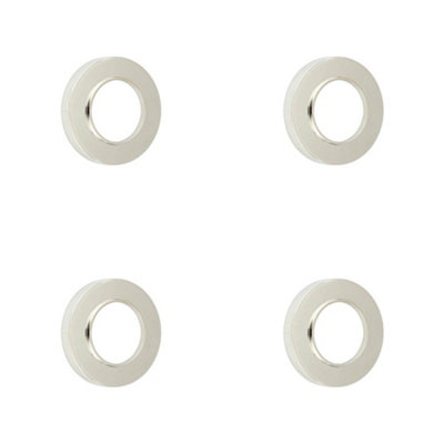 4 PACK Elegant Polished Nickel Plain Outer Roses for Doors - Door Handle