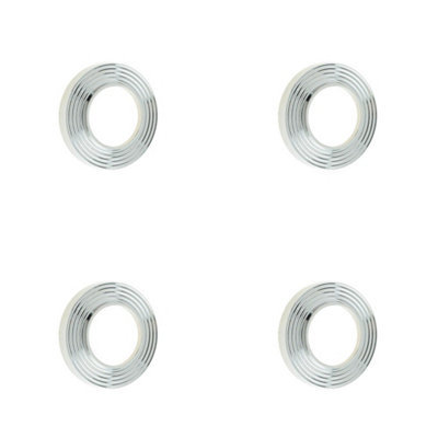 4 PACK Elegant Reeded Outer Roses in Polished Nickel Finish for Stylish Doors - Door Handle