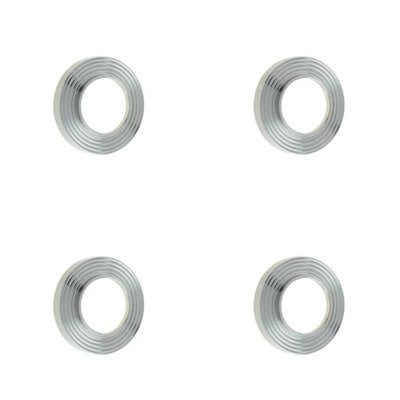 4 PACK Elegant Reeded Outer Roses in Satin Nickel Finish for Stylish Doors - Door Handle