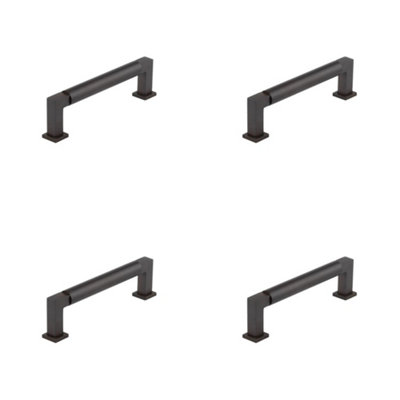 4 PACK Elegant Round Cabinet Handle in Dark Bronze - 128mm Premium Quality - Kitchen Drawer Pull Handle