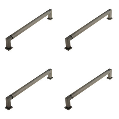 4 PACK Elegant Round Cabinet Handle in Dark Bronze - 224mm - Kitchen Drawer Pull Handle