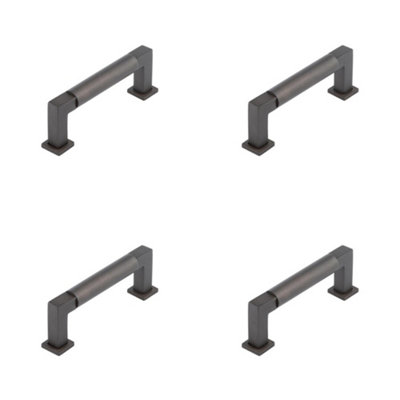 4 PACK Elegant Round Cabinet Handle in Dark Bronze - 96mm Premium Quality - Kitchen Drawer Pull Handle