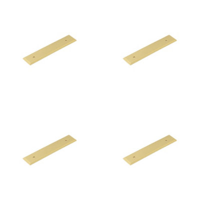 4 PACK Elegant Satin Brass Backplate for Cabinet Handle 140x30mm - Kitchen Drawer Pull Handle