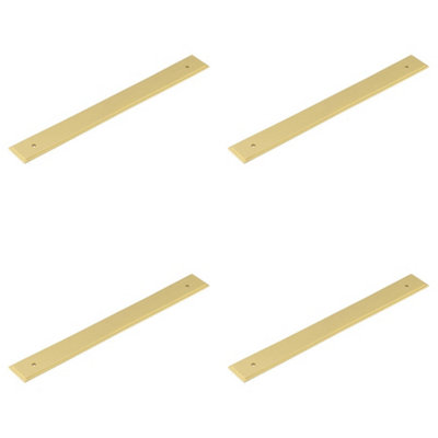 4 PACK Elegant Satin Brass Backplate for Cabinet Handle 268x30mm - Kitchen Drawer Pull Handle