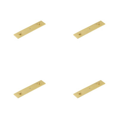 4 PACK Elegant Satin Brass Backplate for Cupboard Knob 140x30mm - Six Finishes Available - Kitchen Cabinet Knob