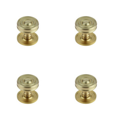 4 PACK Elegant Satin Brass Cupboard Knob for Stylish Interiors - Kitchen Cabinet Knob