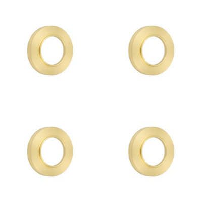 4 PACK Elegant Satin Brass Plain Outer Roses for Doors - Door Handle