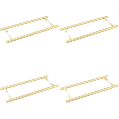 4 PACK Elegant Satin Brass Pull Handle 425mm - Back to Back Design for Modern Homes - Door Handle
