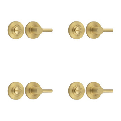4 PACK Elegant Satin Brass Turn & Release Lock for Luxurious Interiors - Door Handle
