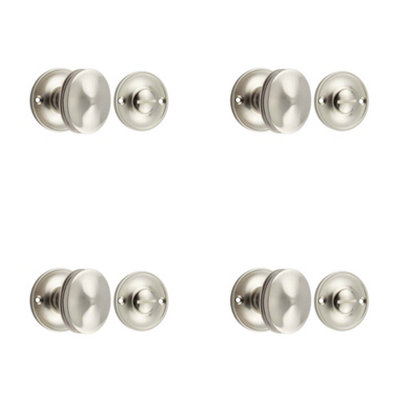 4 PACK Elegant Satin Nickel 40mm Turn & Release for Luxury Doors - Door Handle
