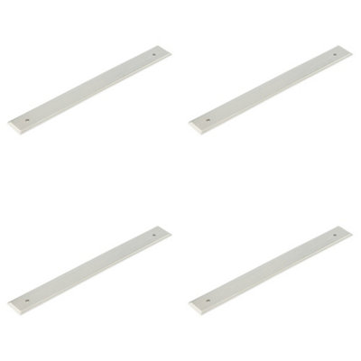 4 PACK Elegant Satin Nickel Backplate for Cabinet Handle 268x30mm - Enhance Your Home Decor - Kitchen Drawer Pull Handle
