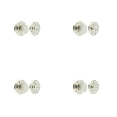 4 PACK Elegant Satin Nickel Inner Turn & Release for Enhanced Privacy - Door Handle