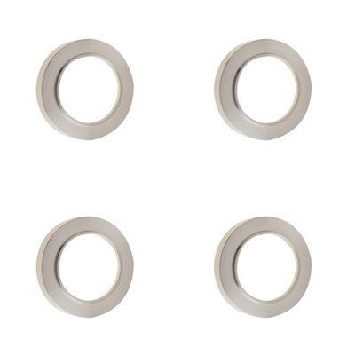 4 PACK Elegant Satin Nickel Plain Outer Rose for Escutcheons - Solid Brass Key Hole Cover
