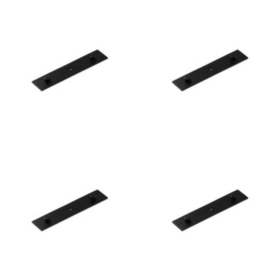 4 PACK Elegant Solid Brass Backplate for Cupboard Knob - 140x30mm in Black Finish - Kitchen Cabinet Knob
