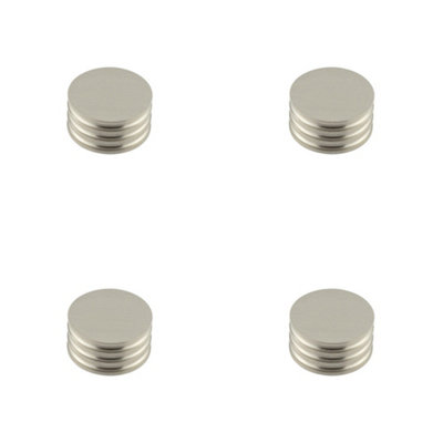 4 PACK Elegant Solid Brass Cupboard Knob in Satin Nickel Finish - 40mm Size - Kitchen Cabinet Knob