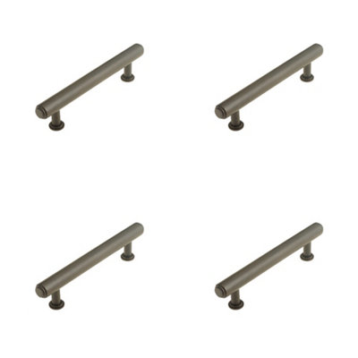 4 PACK Elegant Stepped Cabinet Handle in Dark Bronze - 128mm Luxury Design - Kitchen Drawer Pull Handle