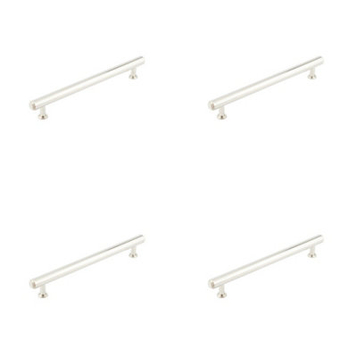 4 PACK Elegant Stepped Cabinet Handle in Polished Nickel - 224mm Luxury Design - Kitchen Drawer Pull Handle