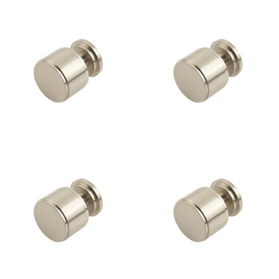 4 PACK Elegant Stepped Cupboard Knob in Satin Nickel Finish - Kitchen Cabinet Knob