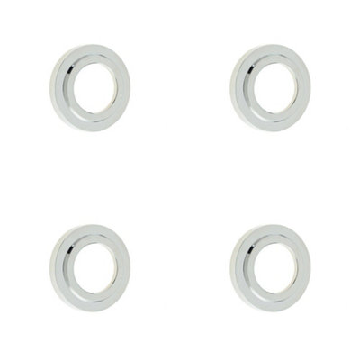 4 PACK Elegant Stepped Outer Roses in Polished Nickel - Grade 304 Brass - Door Handle