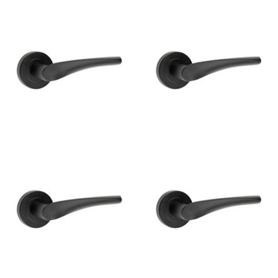 4 PACK Elegant Twirl Black Door Handle for Modern Spaces - Interior Handle