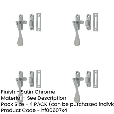 4 PACK Elegant Victorian Casement Fasteners in Satin Chrome Finish ...