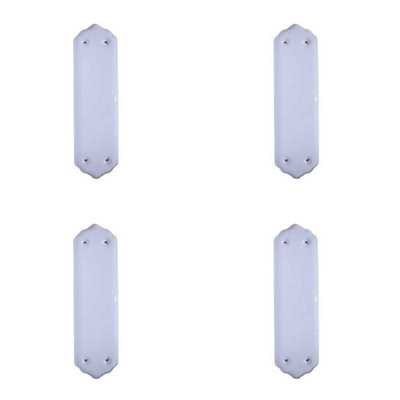 4 PACK Elegant White Porcelain Fingerplates for Home Décor - Door Protector Plate