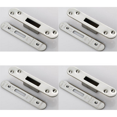 4 PACK - EURO Cylinder Deadlock Forend Strike & Fixing Pack SetBright ...