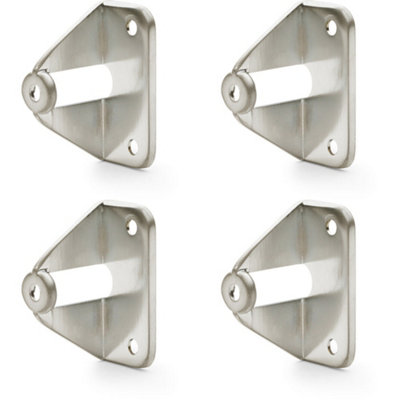 4 PACK - Folding Sliding & Slab Door Handle Adapter - Knobs & Pulls - Satin Nickel