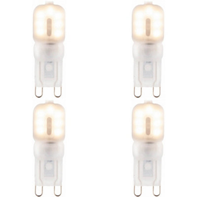 4 PACK Frosted PC G9 2W SMD LED Light Bulb - Non-dimmable Warm White - 200lm 3000k