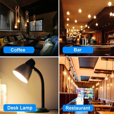 4 Pack G80 E27 LED Vintage Edison Light Bulbs, 6W 600lm 2200K Non-Dimmable