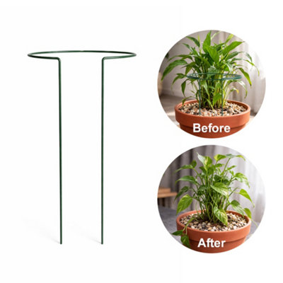 4 Pack Garden Metal Plant Support Rings 26cm x 15cm - Round Metal Plant ...