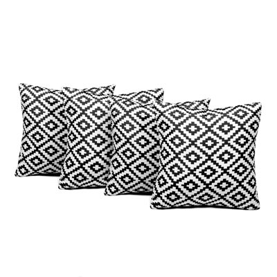4 Pack Geometric Cushion Cover Filled Water Resistant Outdoor Garden - 5