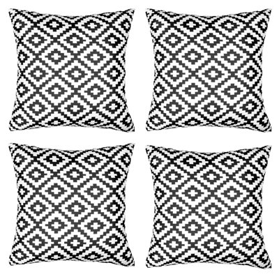 4 Pack Geometric Cushion Cover Water Resistant Outdoor Garden