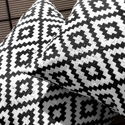 4 Pack Geometric Cushion Cover Water Resistant Outdoor Garden - 3