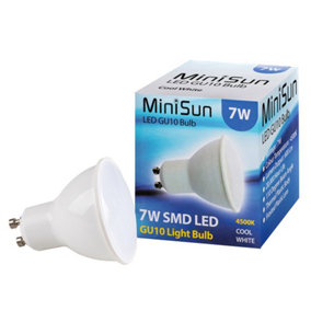 4 Pack GU10 White Thermal Plastic Spotlight LED 7W Neutral White 4500K 600lm Light Bulb
