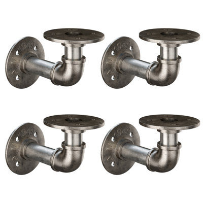 4 Pack Gun Metal Pipe Bracket 10.2CM (02257X4)
