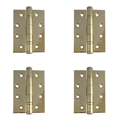 4 PACK Heavy-Duty Certifire Stainless Steel Ball Bearing Hinges - 102x76x3mm - 30/60 Fire Door Hinge